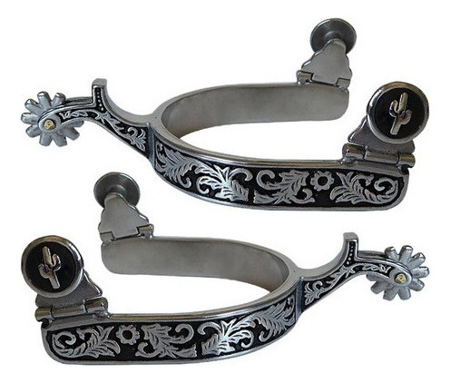 Espuelas De Acero Inoxidable For Montar A Negro Plata