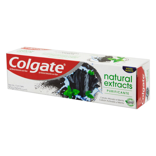 Imagem 2 de 4 de Pasta de dentes Colgate Natural Extracts Purificante Carvão Ativado Menta em gel 90 g