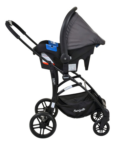 Conjunto Carrinho De Bebê Convert - Dark Gray - Burigotto Cor Dark grey Cor do chassi Preto