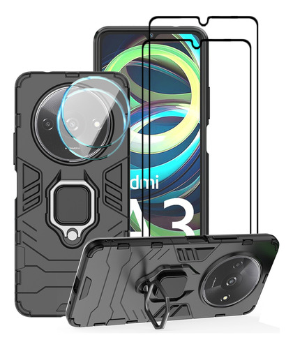 Funda Para Redmi A3 + Uso Rudo + 2 Micas + 2 Lentes