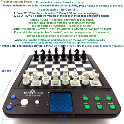 Conjunto De Xadrez Eletrônico Top 1 Chess Voice Master Para