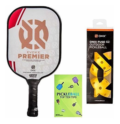 Onix Evoke Premier Pickleball Paddle & 3-pack Fuse G2 Pickle