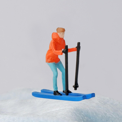 Figura De Esquiador, Accesorios De Esquí, Naranja Naranja