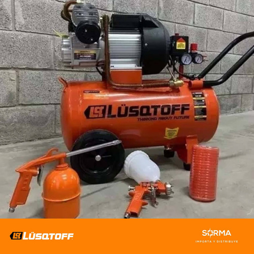 Compresor de aire eléctrico portátil Lüsqtoff LC-2550BK monofásico 50L 2.5hp 220V 50Hz naranja
