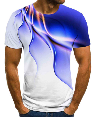 Camiseta De Manga Corta Con Cuello Redondo Y Estampado Suave