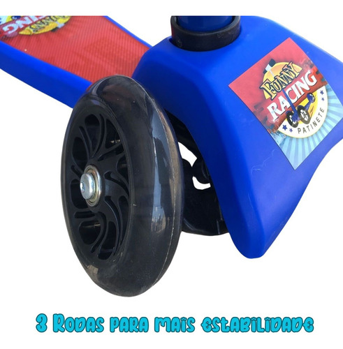 Patinete 4 Rodas Sem Luz Menina Funny Racing Art Brink Cor Rosa