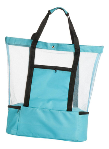Mesh Beach Tote Bag Mujeres Con Mango Para Bocadillos Verde