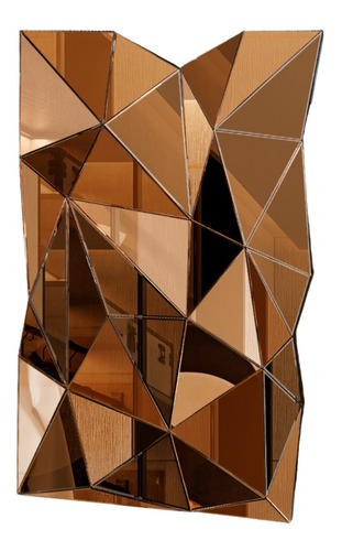 Espejo Decorativo Triangulos Dorados Cristal  80x120cm
