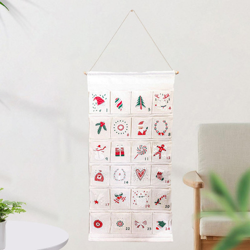 Calendario De Adviento De Navidad Con Bolsillos, Bolsa De