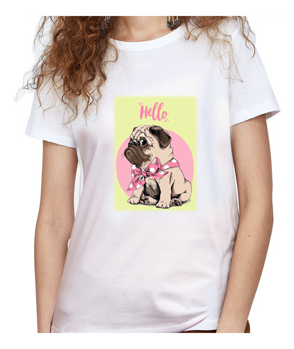 Camiseta Dama Estampada gato Sentado