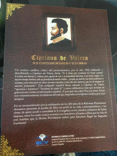 Cipriano De Valera - Rev. José Luis Montecillos