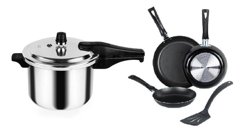 Juego De Cocina De Olla Express 5l Con Sartenes Y Utensilio