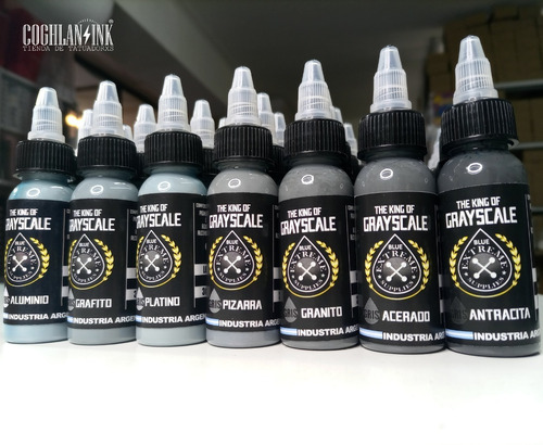 Imagen 3 de 10 de Tinta Tattoo Extreme Set King Of Gray Scale X 7oz Tatuar