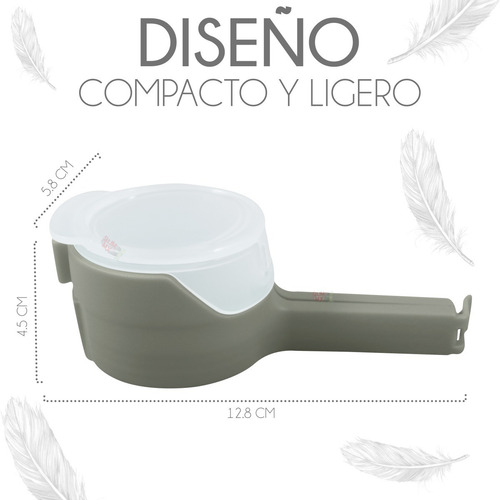 Clip Sellador De Bolsas Cierre Dispensador Cereal Snack Color Gris