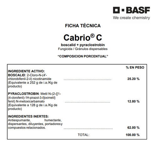 Cabrio C Fungicida Boscalid Tizón Temprano Cenicilla 800 Gr