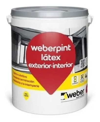 Pintura Látex Weber Interior Exterior Weberpint X 20 Litros