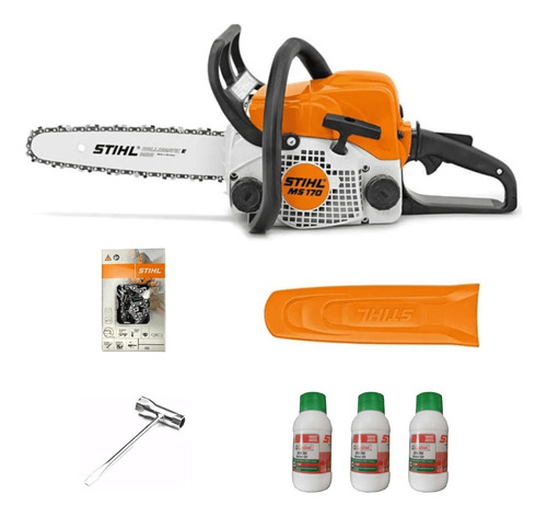 Moto Serra Stihl Ms 170 Sabre 30cm Brinde 3x Óleo 2t 100ml