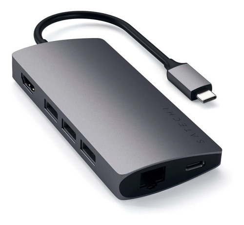 Multipuerto Satechi Usb-c 4k Ethernet Space Gray