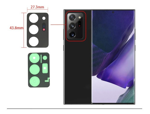 Lente Camara Trasera Samsung Note 20 Ultra Black +adhesivo