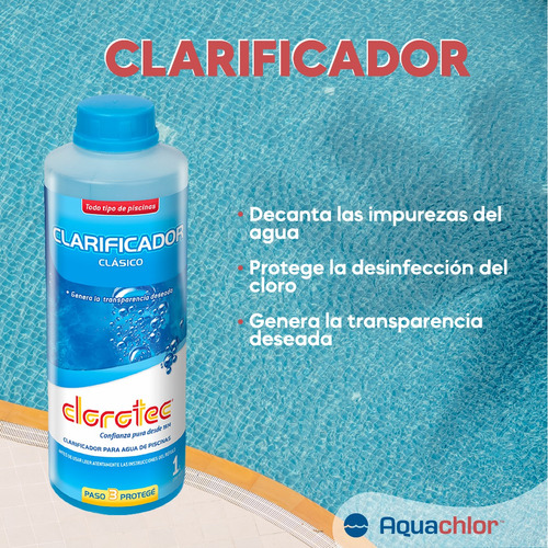Clarificador Clásico Para Pileta Agua Turbia Clorotec 10lt