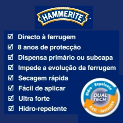 Tinta Hammerite Preto Direto Na Ferrugem - 2,4 L - Coral