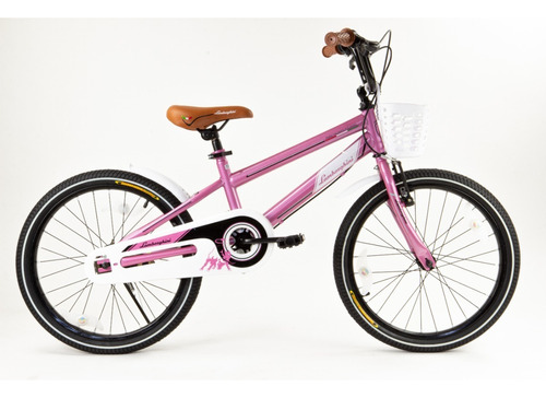 Bicicleta paseo infantil Dencar Lamborghini 7156 R20 frenos v-brakes color rosa con pie de apoyo  