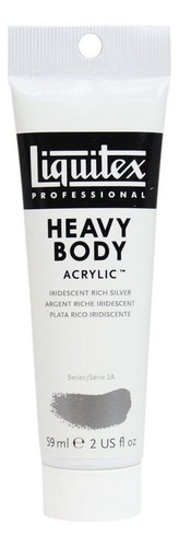 Pintura corporal pesada acrílica Irid Rich Silver S2a, 59 ml, Liquitex