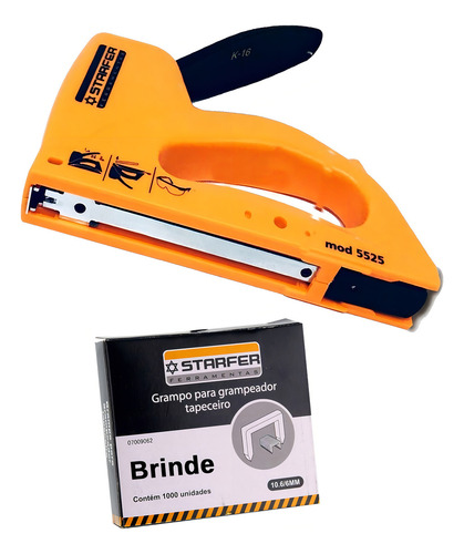 Kit Grampeador Tapeceiro Profissional + 1000 Grampos 106/6mm