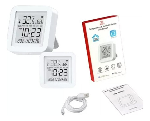 Th Sensor De Temperatura Y Humedad Wi-fi Con Pantalla Lcd