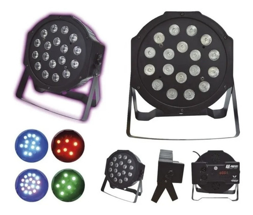 Imagen 1 de 4 de 2 Cañon De Leds Rgb 18x1 Audioritmico Dmx Automatico Esclavo