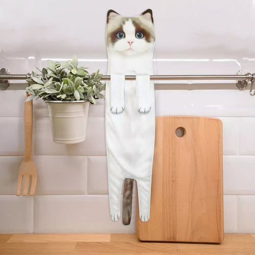 Toalla De Mano Para Baño Y Cocina Con Diseño De Gatos, Bonit