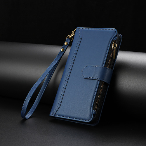 Funda Tipo Cartera De Piel Con Cierre De 9 Ranuras Para Huawei Nova Y70/y90, 6 Colores, Función Atril, Desmontable, Correa De Muñeca