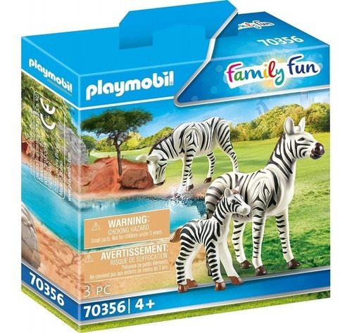 Figura Armable Playmobil Family Fun Cebras Con Bebé 3 Pzs 3