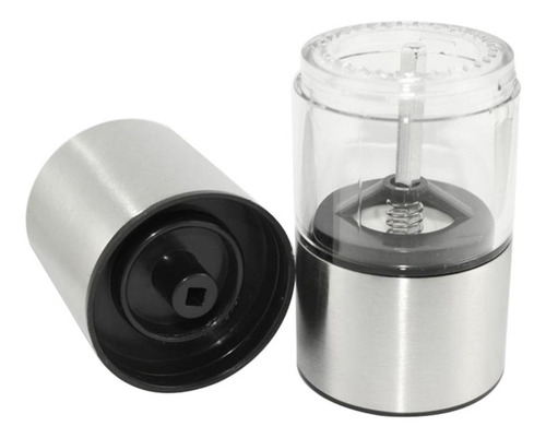 Moedor De Sal Tempero Pimenta Aço Inox Acrilico Pequeno