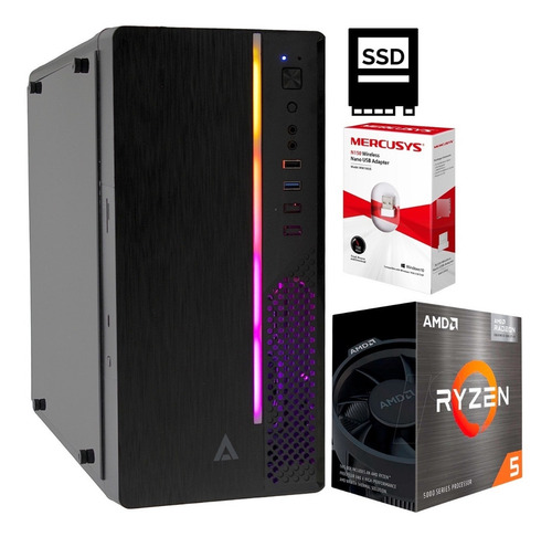 Pc Gamer Cpu Amd Ryzen 5600g Ram 16gb Ddr4 1 Tb Ssd 3 Tb Hdd