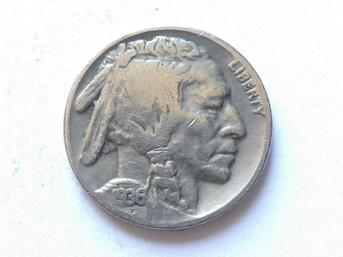Moneda Plata Estados Unidos 5 Cents 1936 (Usado)