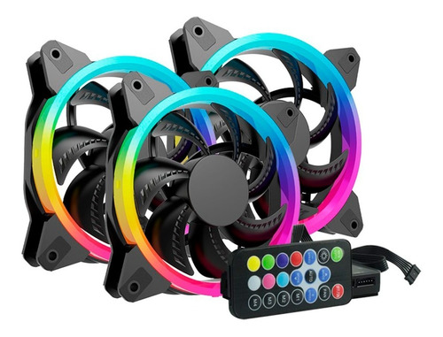 Kit Gamer 4 Ventiladores 12cm + Controlador Rgb Ogpf01 Ogf02