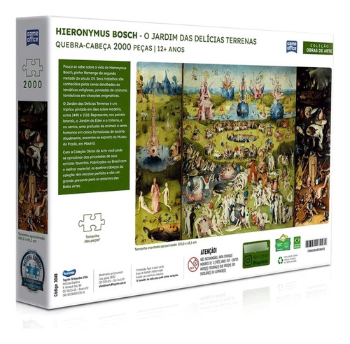 Puzzle 2000 Peças Hieronymus Bosch Jardim Das Delícias