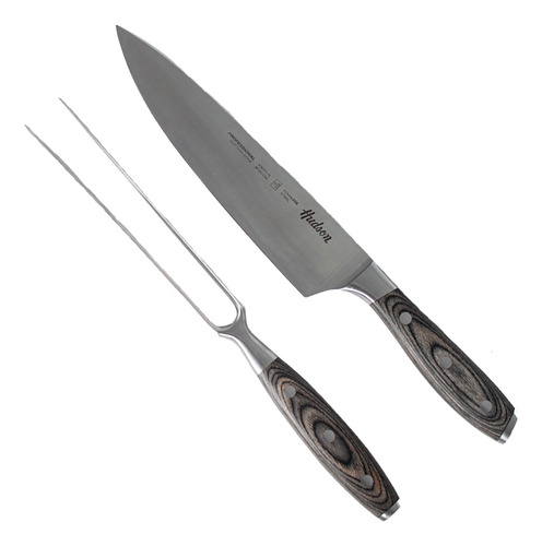 Set Asado 2 Pzs Hudson Cuchillo Tenedor Acero Inox