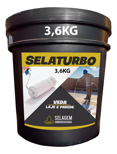 Selador Sela Turbo De Laje Parede Com Infiltração Antimofo Acabamento Emborrachado Cor Cinza-claro