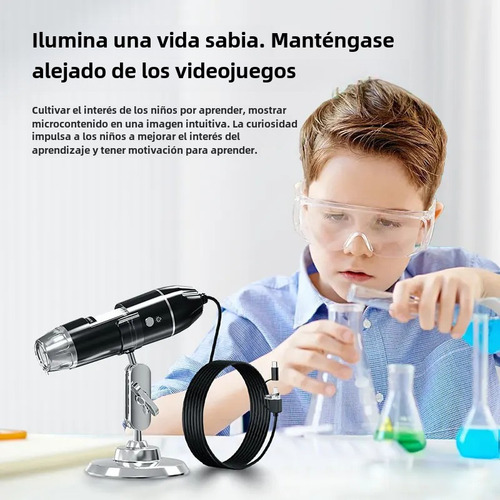Microscópio Digital De Alta Definição 1600x 3 Em 1 Led Portá