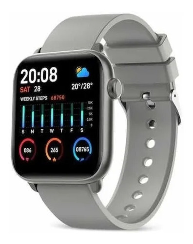 Imagen 1 de 1 de Smartwatch Nictom Smartwatch KW37 1.3" caja de  plástico  plateada, malla de  tpu