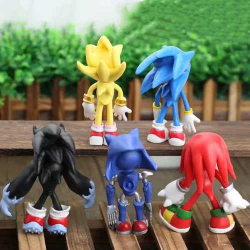 Pacote com 5 bonecos Sonic The Hedgehog, Conjunto de bonecos sônicos, Presentes perfeitos para crianças, 12 cm de altura