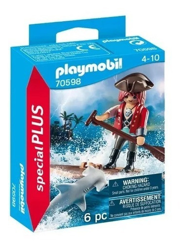 Playmobil 70598 Pirata Con Balsa Y Tiburon Special Plus