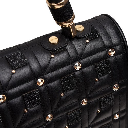 Bolso Crossbody De Dama En Piel De Mantarraya Negro