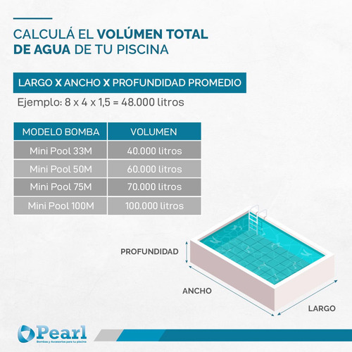 Bomba Pileta Autocebante Pearl Mini Pool 75m 70.000 Lts 0.75