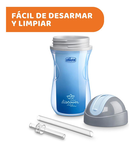 Chicco Sport Cup 14m+ Botella Deportiva Con Popote Azul