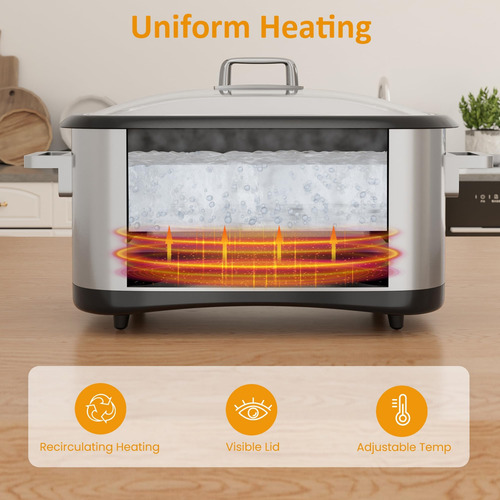 Heynemo 12-in-1 Cooker Lenta Programable, Olla De Olla Lenta