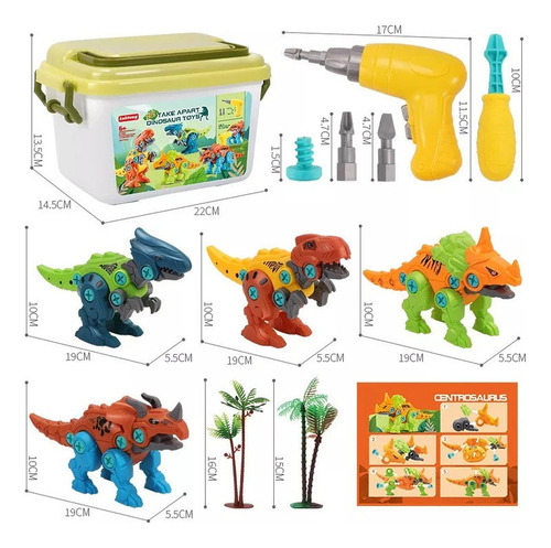 Juguete De Ensamblaje De Dinosaurios Con Taladro Eléctrico