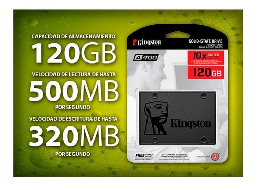 Disco Duro Estado Solido Ssd Kingston 120gb 5 Años De Gtia